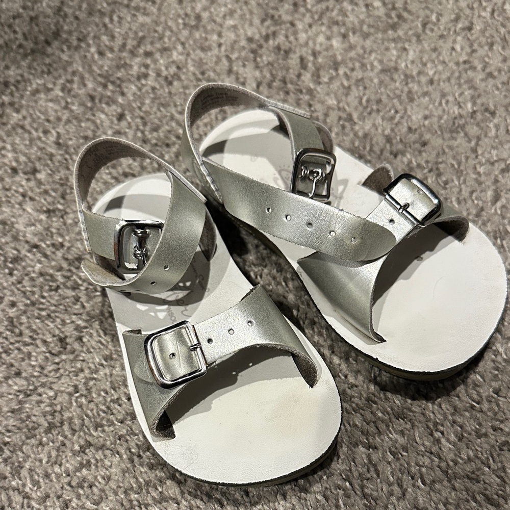Salt Water Toddler Silver Buckle Sandals